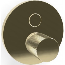 Μπαταρία ντουζιέρας εντοιχιζόμενη εξωτερικό μέρος 2 εξόδων αναμεικτική από ορείχαλκο με πλακέτα push button, με λαβή G Champagne, χρώμα: Χρυσό επιφάνεια: Γυαλιστερή Εντοιχιζόμενες εξωτερικό μέρος