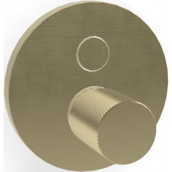 Μπαταρία ντουζιέρας εντοιχιζόμενη εξωτερικό μέρος 2 εξόδων αναμεικτική από ορείχαλκο με πλακέτα push button, με λαβή G Brushed Champagne, χρώμα: Χρυσό επιφάνεια: Βουρτσισμένη Εντοιχιζόμενες εξωτερικό μέρος