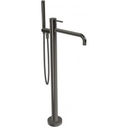 Bathtub tap Floor-standing external part Black Chrome material: Brass, color: Black surface: Glossy Floor standing