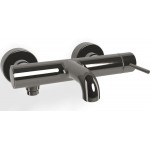 Μπαταρία μπανιέρας επίτοιχη από ορείχαλκο κορμός (χωρίς τηλέφωνο, σπιράλ, στήριγμα) Black Chrome αναμεικτική, χρώμα: Μαύρο επιφάνεια: Γυαλιστερή Επίτοιχες