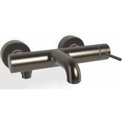 Μπαταρία μπανιέρας επίτοιχη από ορείχαλκο κορμός (χωρίς τηλέφωνο, σπιράλ, στήριγμα) Brushed Black Chrome αναμεικτική, χρώμα: Μαύρο επιφάνεια: Βουρτσισμένη Επίτοιχες