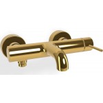 Μπαταρία μπανιέρας επίτοιχη από ορείχαλκο κορμός (χωρίς τηλέφωνο, σπιράλ, στήριγμα) Gold αναμεικτική, χρώμα: Χρυσό επιφάνεια: Γυαλιστερή Επίτοιχες