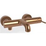 Bathtub tap Wall-mounted exposed material: Brass without hand shower, hose and holder Brushed Amber Bronze mixer, color: Bronze surface: Brushed Wall-mouned exposed
