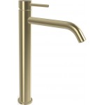 Wash basin tap Deck-mounted for free-standing washbasin material: Brass mixer With push-open waste set Brushed Champagne, color: Gold surface: Brushed Deck-mounted