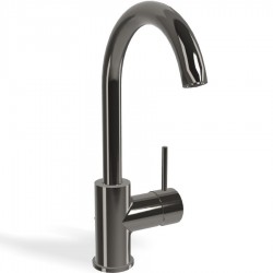 Wash basin tap Deck-mounted L size material: Brass mixer With push-open waste set Black Chrome, color: Black surface: Glossy Deck-mounted