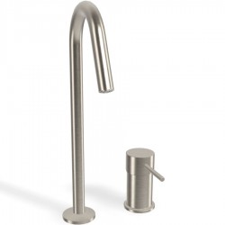 Wash basin tap Deck-mounted L size material: Brass mixer With push-open waste set Brushed Nickel, color: Chrome surface: Brushed Deck-mounted