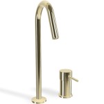 Wash basin tap Deck-mounted L size material: Brass mixer With push-open waste set Champagne, color: Gold surface: Glossy Deck-mounted Wash basin tap Deck-mounted L size material: Brass mixer With push-open waste set Champagne, color: Gold surface: Glossy Deck-mounted