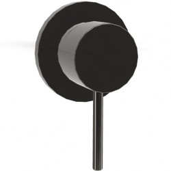Shower tap Wall-mounted external part 1 hole 1 way material: Brass mixer without hand shower, hose and holder Black Chrome, color: Black surface: Glossy Wall-mounted - external part
