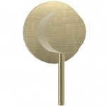 Shower tap Wall-mounted external part 1 hole 1 way material: Brass mixer without hand shower, hose and holder Brushed Champagne, color: Gold surface: Brushed Wall-mounted - external part