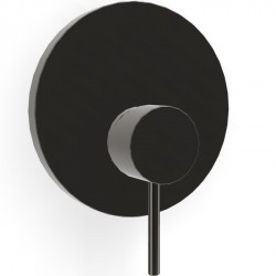 Shower tap Wall-mounted external part 1 way material: Brass mixer With plate without hand shower, hose and holder Black Chrome, color: Black surface: Glossy Wall-mounted - external part