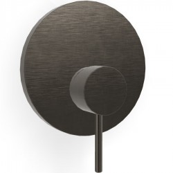 Shower tap Wall-mounted external part 1 way material: Brass mixer With plate without hand shower, hose and holder Brushed Black Chrome, color: Black surface: Brushed Wall-mounted - external part