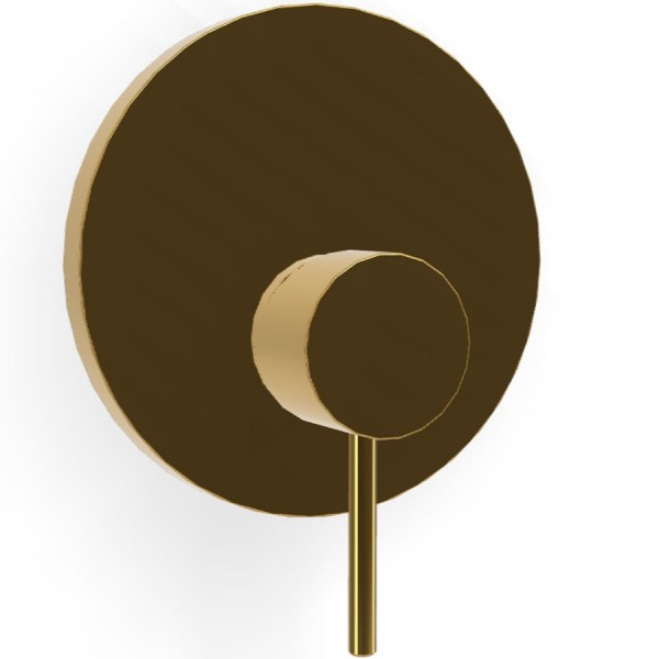 Shower tap Wall-mounted external part 1 way material: Brass mixer With plate without hand shower, hose and holder Gold, color: Gold surface: Glossy Wall-mounted - external part