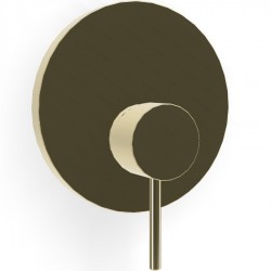 Shower tap Wall-mounted external part 1 way material: Brass mixer With plate without hand shower, hose and holder Champagne, color: Gold surface: Glossy Wall-mounted - external part