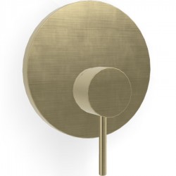 Shower tap Wall-mounted external part 1 way material: Brass mixer With plate without hand shower, hose and holder Brushed Champagne, color: Gold surface: Brushed Wall-mounted - external part