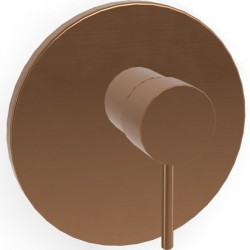 Shower tap Wall-mounted external part 1 way material: Brass mixer With plate without hand shower, hose and holder Brushed Amber Bronze, color: Bronze surface: Brushed Wall-mounted - external part