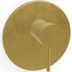 Shower tap Wall-mounted external part 1 way material: Brass mixer With plate without hand shower, hose and holder Brushed Gold, color: Gold surface: Brushed Wall-mounted - external part