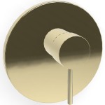 Shower tap Wall-mounted external part 1 way material: Brass mixer With plate without hand shower, hose and holder Champagne, color: Gold surface: Glossy Wall-mounted - external part