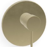 Shower tap Wall-mounted external part 1 way material: Brass mixer With plate without hand shower, hose and holder Brushed Champagne, color: Gold surface: Brushed Wall-mounted - external part