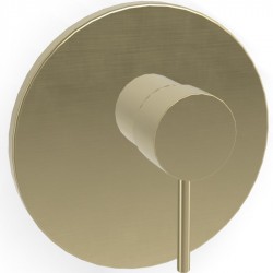 Shower tap Wall-mounted external part 1 way material: Brass mixer With plate without hand shower, hose and holder Brushed Champagne, color: Gold surface: Brushed Wall-mounted - external part