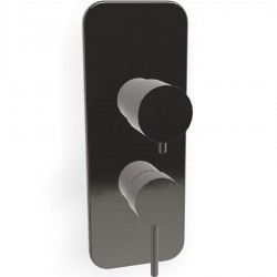 Shower tap Wall-mounted external part 2 way / 3 way material: Brass mixer With plate without hand shower, hose and holder Black Chrome, color: Black surface: Glossy Wall-mounted - external part