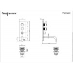 Μπαταρία νιπτήρος εντοιχιζόμενη - εξωτερικό μέρος αναμεικτική με βαλβίδα push-open  με πλακέτα, χρώμα: Μαύρο 16cm, on/off push button, Brushed Black Chrome από ορείχαλκο επιφάνεια: Βουρτσισμένη Εντοιχιζόμενες εξωτερικό μέρος