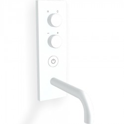 Μπαταρία νιπτήρος εντοιχιζόμενη - εξωτερικό μέρος αναμεικτική με βαλβίδα push-open  με πλακέτα, χρώμα: Λευκό 16cm, με on/off push button White Matt από ορείχαλκο επιφάνεια: Ματ Εντοιχιζόμενες εξωτερικό μέρος