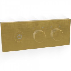 Διακόπτης μπαταρίας νιπτήρος εντοιχιζόμενος on/off push button με βαλβίδα push-open, Brushed Gold από ορείχαλκο, χρώμα: Χρυσό επιφάνεια: Βουρτσισμένη Διακόπτες