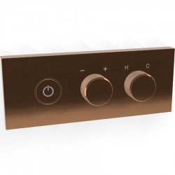 Διακόπτης μπαταρίας νιπτήρος εντοιχιζόμενος on/off push button, με βαλβίδα push-open, Amber Bronze από ορείχαλκο, χρώμα: Μπρονζέ επιφάνεια: Γυαλιστερή Διακόπτες