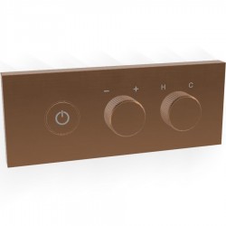 Διακόπτης μπαταρίας νιπτήρος εντοιχιζόμενος on/off push button, με βαλβίδα push-open, Brushed Amber Bronze από ορείχαλκο, χρώμα: Μπρονζέ επιφάνεια: Βουρτσισμένη Διακόπτες