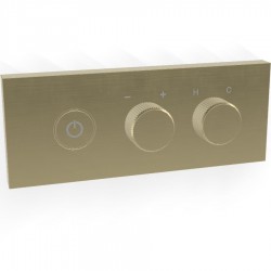 Διακόπτης μπαταρίας νιπτήρος εντοιχιζόμενος on/off push button με βαλβίδα push-open, Brushed Champagne από ορείχαλκο, χρώμα: Χρυσό επιφάνεια: Βουρτσισμένη Διακόπτες