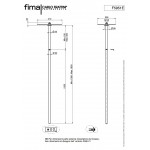 Μπαταρία νιπτήρος εντοιχιζόμενη εξωτερικό μέρος με ρουξούνι οροφής on/off push button 1,60m Black Chrome από ορείχαλκο, χρώμα: Μαύρο επιφάνεια: Γυαλιστερή Οροφής