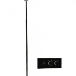 Wash basin tap Wall-mounted - external part with roof rack Black Chrome on/off push button material: Brass, color: Black surface: Glossy Ceiling-mounted