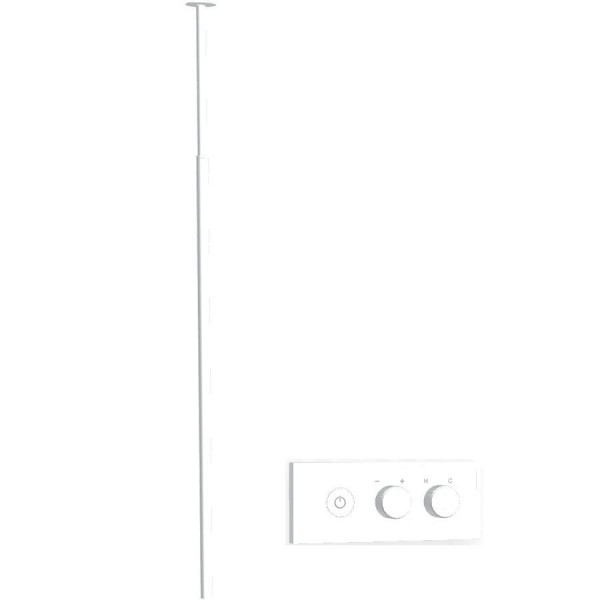 Μπαταρία νιπτήρος εντοιχιζόμενη εξωτερικό μέρος με ρουξούνι οροφής on/off push button 1,60m White Matt από ορείχαλκο, χρώμα: Λευκό επιφάνεια: Ματ Οροφής