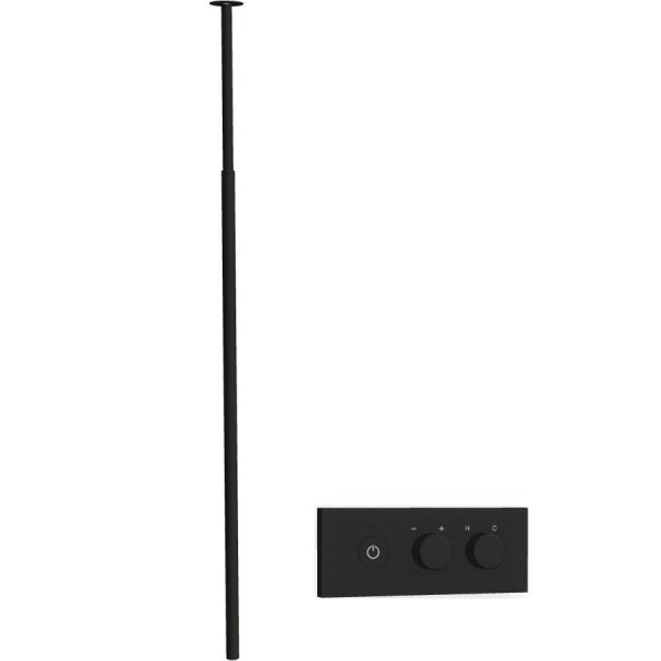 Μπαταρία νιπτήρος εντοιχιζόμενη εξωτερικό μέρος με ρουξούνι οροφής on/off push button 1,60m Black Matt από ορείχαλκο, χρώμα: Μαύρο επιφάνεια: Ματ Οροφής