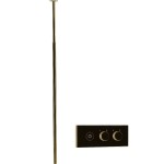 Wash basin tap Wall-mounted - external part with roof rack Gold on/off push button material: Brass, color: Gold surface: Glossy Ceiling-mounted