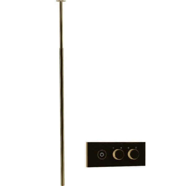 Wash basin tap Wall-mounted - external part with roof rack Gold on/off push button material: Brass, color: Gold surface: Glossy Ceiling-mounted