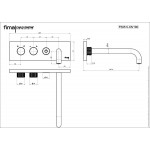 Wash basin tap Wall-mounted - external part mixer With plate With push-open waste set, color: Gold Brushed Champagne on/off push button material: Brass surface: Brushed Wall-mounted - external part