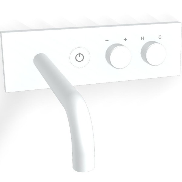 Wash basin tap Wall-mounted - external part mixer With plate With push-open waste set, color: White material: Brass White Matt surface: Matt Wall-mounted - external part