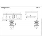 Μπαταρία νιπτήρος εντοιχιζόμενη - εξωτερικό μέρος αναμεικτική με βαλβίδα push-open  με πλακέτα, χρώμα: Χρωμέ από ορείχαλκο με ρουξούνι 15,7cm αριστερά on/off push button, Brushed Nickel επιφάνεια: Βουρτσισμένη Εντοιχιζόμενες εξωτερικό μέρος
