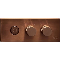 Μπαταρία ντουζιέρας εντοιχιζόμενη εξωτερικό μέρος 2 εξόδων αναμεικτική από ορείχαλκο με πλακέτα on/off push button, Brushed Amber Bronze, χρώμα: Μπρονζέ επιφάνεια: Βουρτσισμένη Εντοιχιζόμενες εξωτερικό μέρος