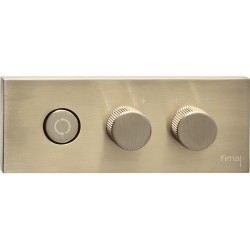 Μπαταρία ντουζιέρας εντοιχιζόμενη εξωτερικό μέρος 2 εξόδων αναμεικτική από ορείχαλκο με πλακέτα on/off push button brushed Champagne, χρώμα: Χρυσό επιφάνεια: Βουρτσισμένη Εντοιχιζόμενες εξωτερικό μέρος