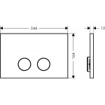 Πλακέτα εντοιχιζόμενου καζανακίου για καζανάκια Geberit Sigma 8+12 από μέταλλο διπλής ενέργειας μηχανικά, χρώμα: Χρωμέ επιφάνεια: Γυαλιστερή Πλακέτες
