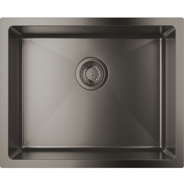 Νεροχύτης ανοξείδωτος 55x45 από inox επιφάνεια: Λεία ματ χωρίς πάγκο ένθετος / υποκαθήμενος, 1 γούρνα Brushed Hard Graphite, χρώμα: Γκρι Ανοξείδωτοι