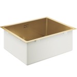 Νεροχύτης ανοξείδωτος 55x45 από inox επιφάνεια: Λεία ματ χωρίς πάγκο ένθετος / υποκαθήμενος, 1 γούρνα Brushed cool sunrise, χρώμα: Χρυσό
