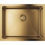 Νεροχύτης ανοξείδωτος 55x45 από inox επιφάνεια: Λεία ματ χωρίς πάγκο ένθετος / υποκαθήμενος, 1 γούρνα Brushed cool sunrise, χρώμα: Χρυσό