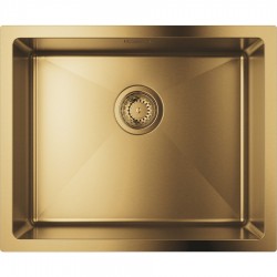 Νεροχύτης ανοξείδωτος 55x45 από inox επιφάνεια: Λεία ματ χωρίς πάγκο ένθετος / υποκαθήμενος, 1 γούρνα Brushed cool sunrise, χρώμα: Χρυσό Ανοξείδωτοι