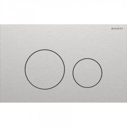 Πλακέτα εντοιχιζόμενου καζανακίου round, stainless steel brushed chrome από inox διπλής ενέργειας μηχανικά με έλασμα, χρώμα: Χρωμέ επιφάνεια: Βουρτσισμένη Πλακέτες