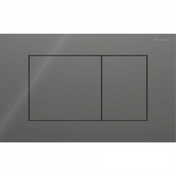 Πλακέτα εντοιχιζόμενου καζανακίου Square, Glass Lava από κρύσταλλο διπλής ενέργειας μηχανικά, χρώμα: Γκρι επιφάνεια: Γυαλιστερή Πλακέτες