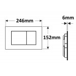 Flush wall plates for concealed cistern Actuation dual flush valve material: Crystal, color: White surface: Glossy
