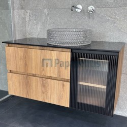 Furniture base without washbasin 99x45x50 material: Wood composite wall mounted, color: Wood Oak Cabinets without wash basin
